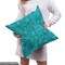Ambesonne Teal Fabric by The Yard, Geometrical Shapes Triangles Squares Modern Abstract Art Different Shades of Blue, Decorative Fabric for Upholstery and Home Accents, 5 Yards, Turquoise Aqua
